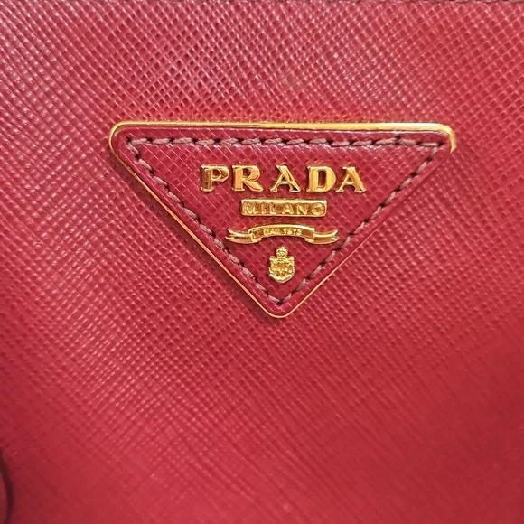 Prada Burgundy Leather Tote Bag - Picture 2 of 13